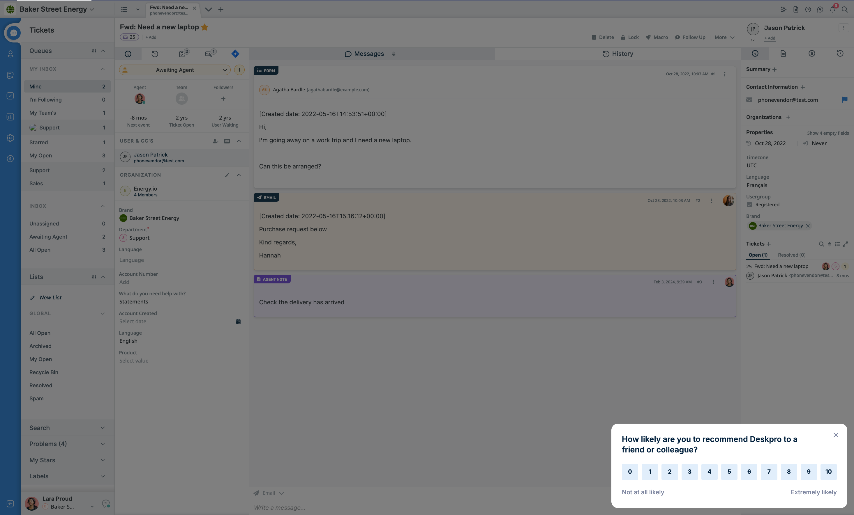 Customer Surveys — supporting example