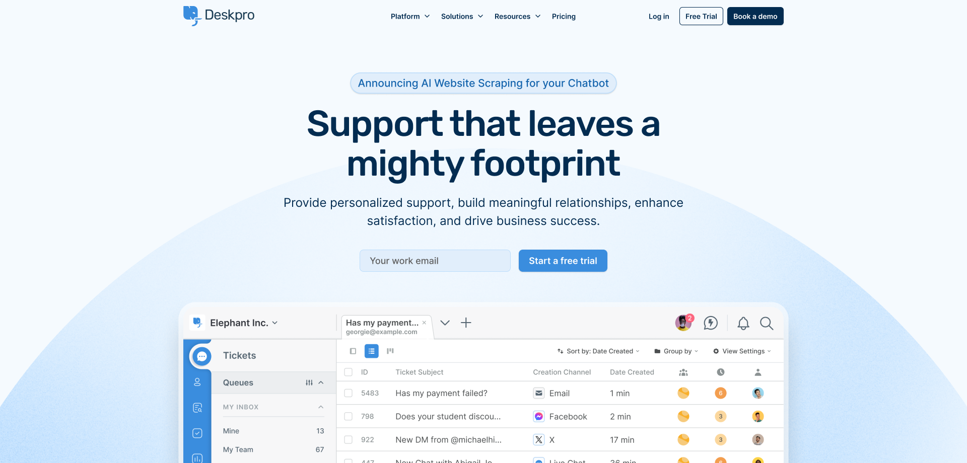 Website Component Design — supporting example
