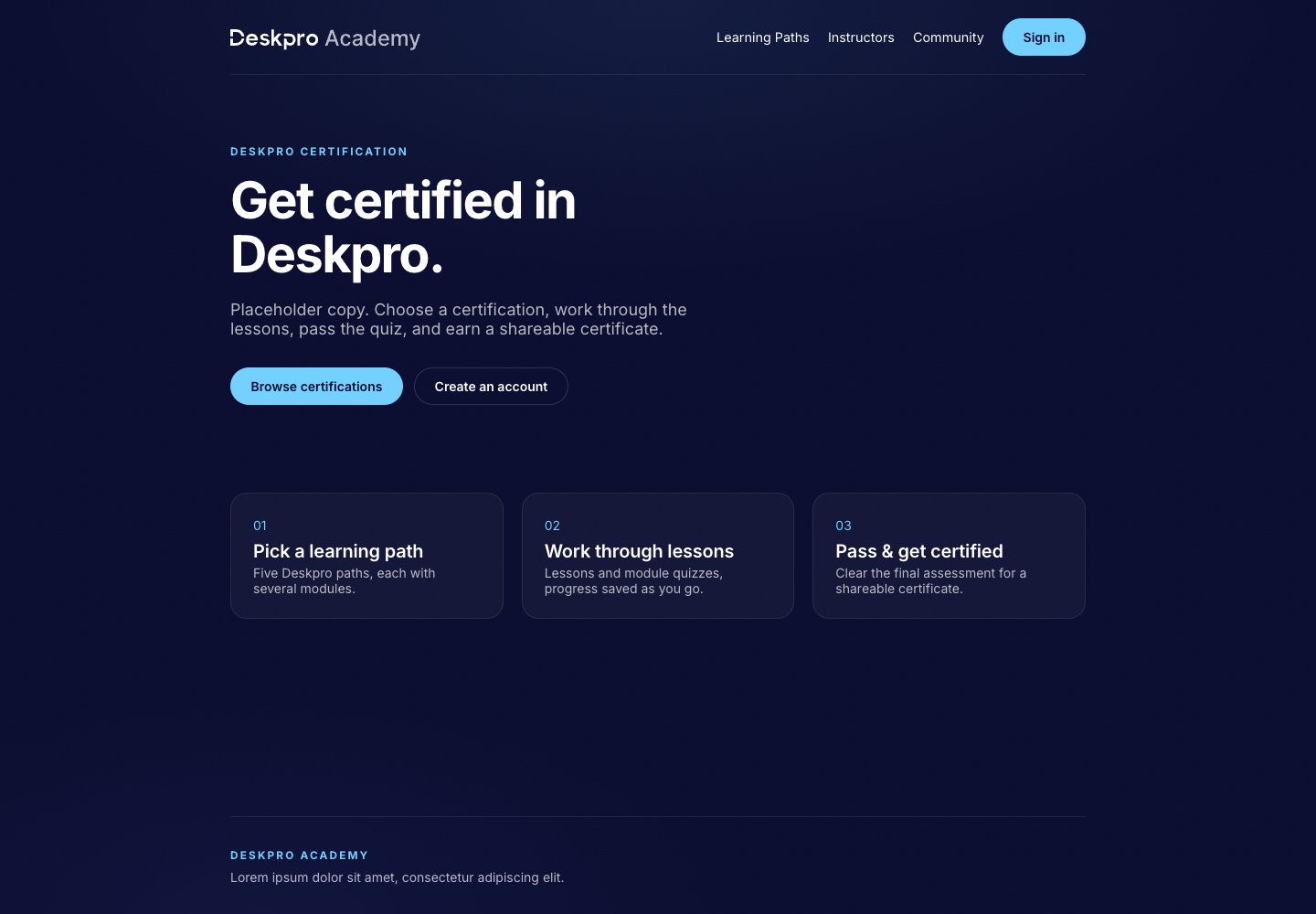 Deskpro learning platform